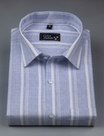 Slub Linen Lavenderwith White Lining Shirts for Men