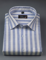 Linen Boss Patta Sky Blue Colour Shirts