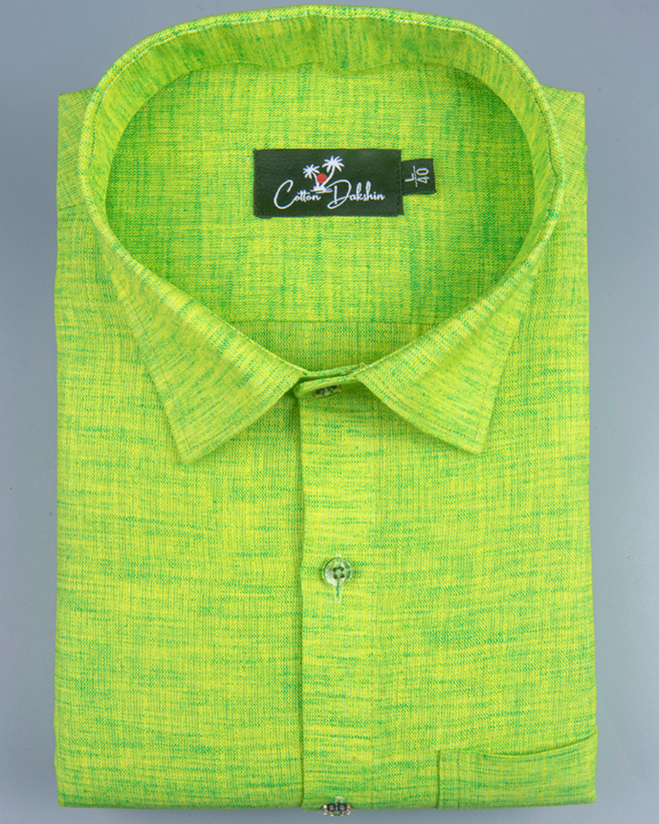 Linen Parrat Green Colour Shirts for Men