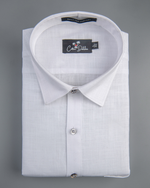 Blended Linen White Shirts For Men
