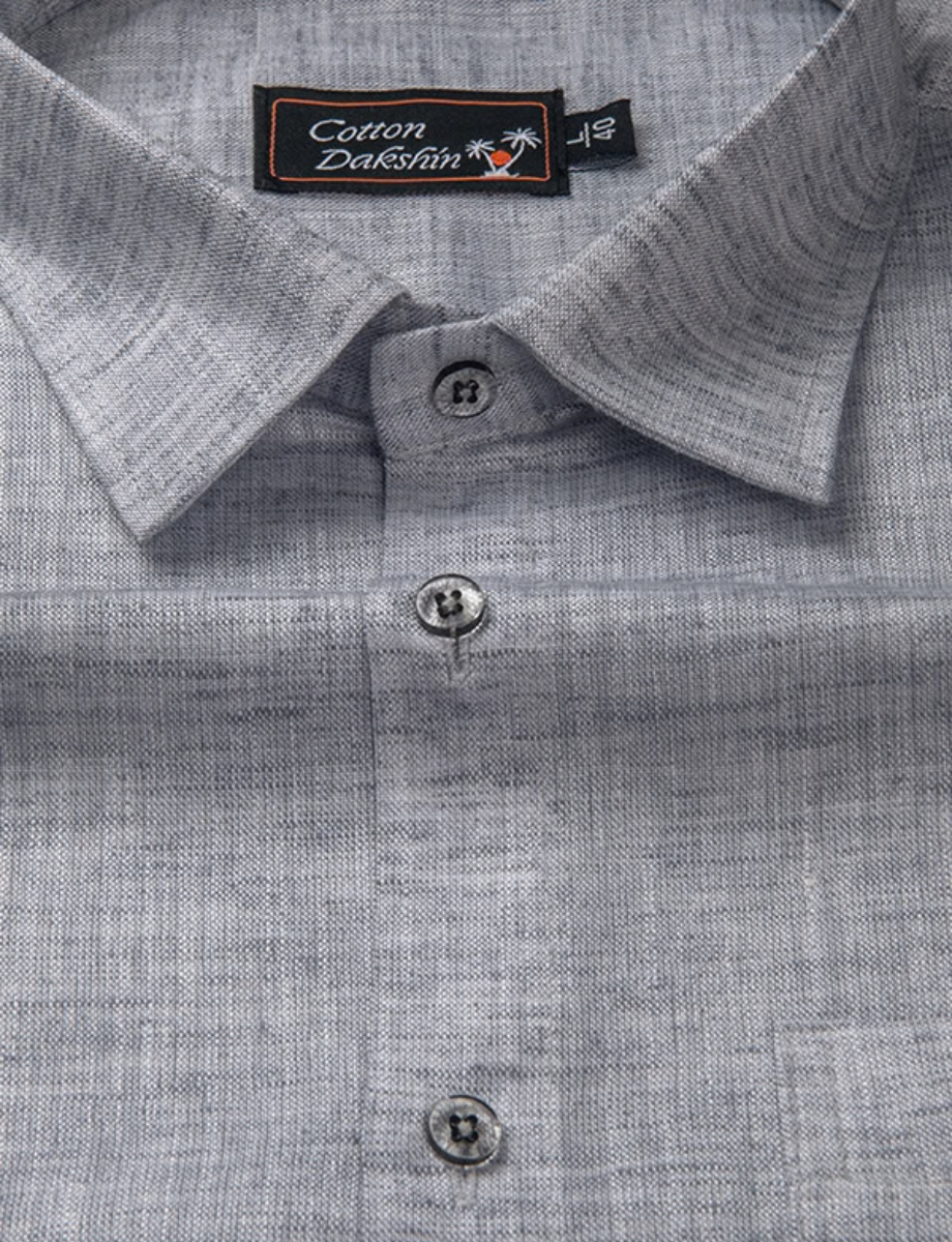 Linen Light Gray Colour Shirts for Men