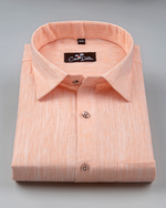 Linen Light Orange Colour Shirt for Men