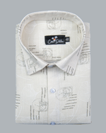 Gloster Cream with Mahendi Print shirts for Men