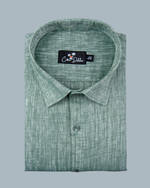 Linen Bottle Green Colour Shirt for Men
