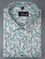 Cotton Printed white Rama Mix Zickzack Print Shirts for Men