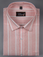 Slub Linen Peach with White Lining Shirts for Men