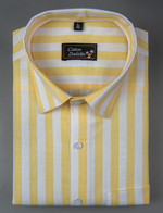 Linen Boss Patta Yellow Colour Shirts