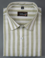 Linen Boss Patta Pista Green Colour Shirts