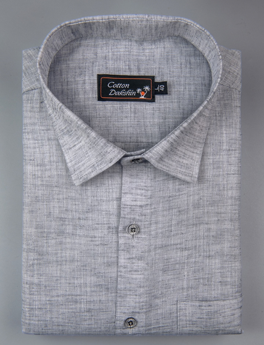 Linen Light Gray Colour Shirts for Men