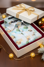 Italian Linen Rama With Green Batel Print Shirts