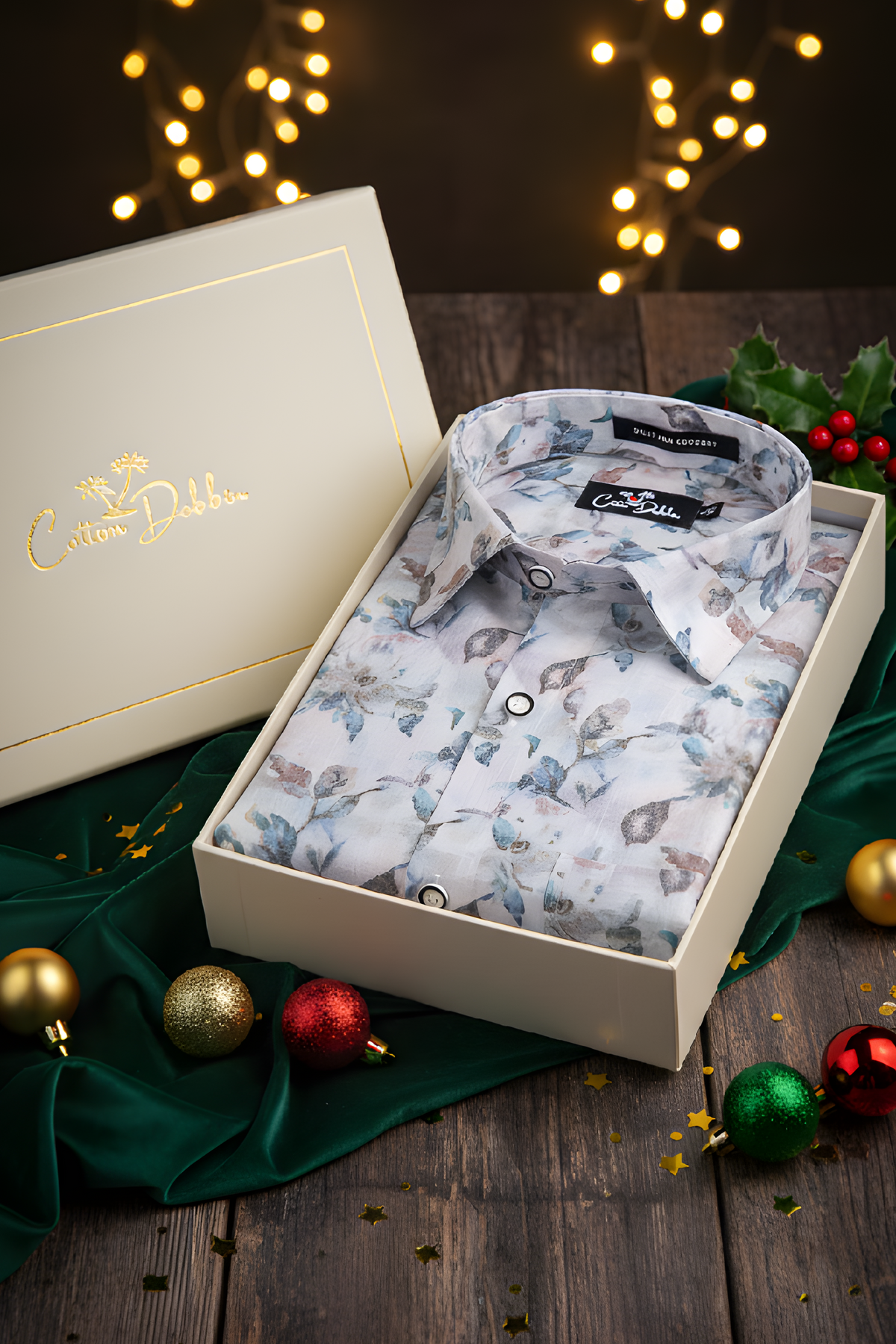 Italian Linen Mix Rama Brown Print Shirts