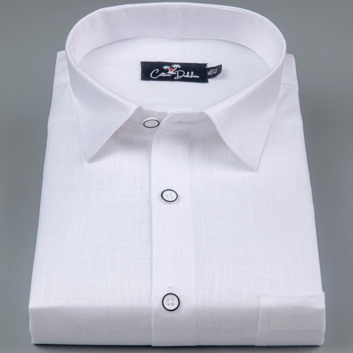 Blended Linen White Shirts For Men