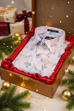 Italian Linen Light Pink With Lavender Print Shirts