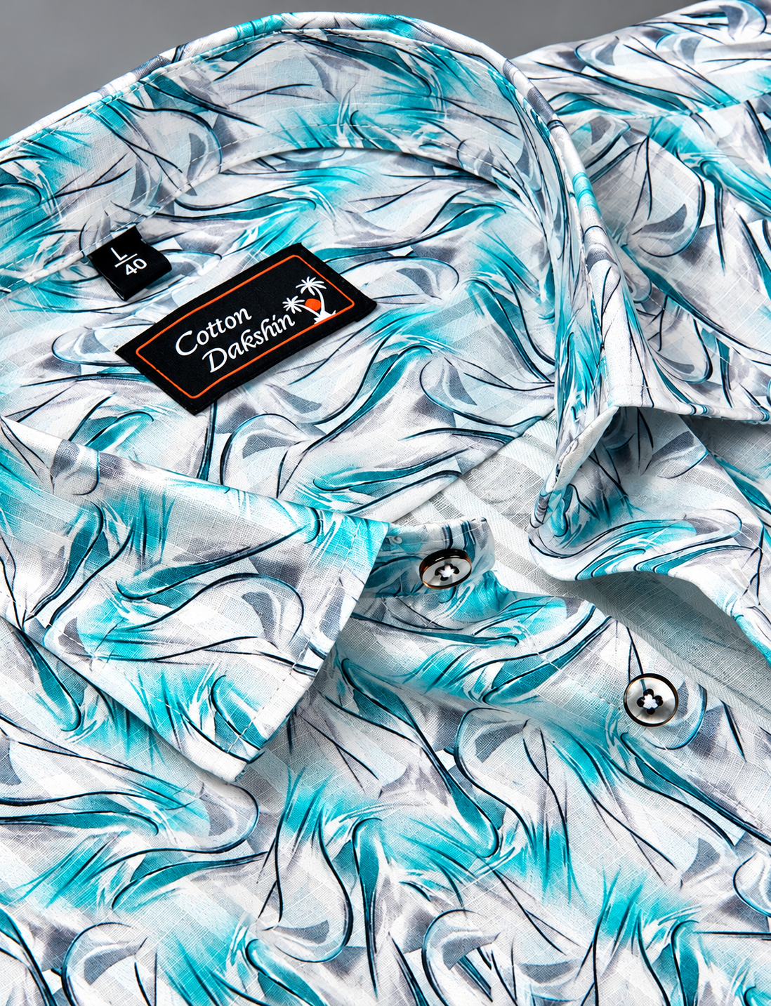 Cotton Printed white Rama Mix Zickzack Print Shirts for Men