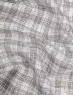 Linen White with Gray Checks Shirts for Men