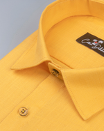 Slub Linen Dark Yellow Colour Shirts for Men