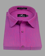 Blended Linen Megenta Colour Shirts For Men