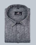Linen Dark Grey Colour Shirt for Men