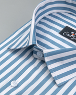Cotton White with Blue Lining Shirts for Men
