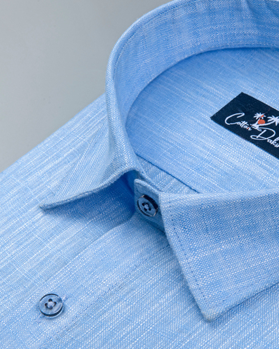 Linen Light Blue Colour Shirt for Men