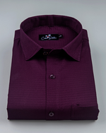 Wine Colour Dobby Cotton Shirts for Men