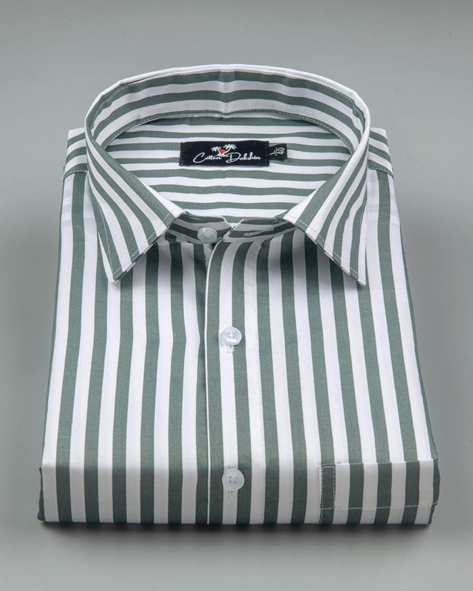 Cotton White with Dark Gray Linning Shirts for Men
