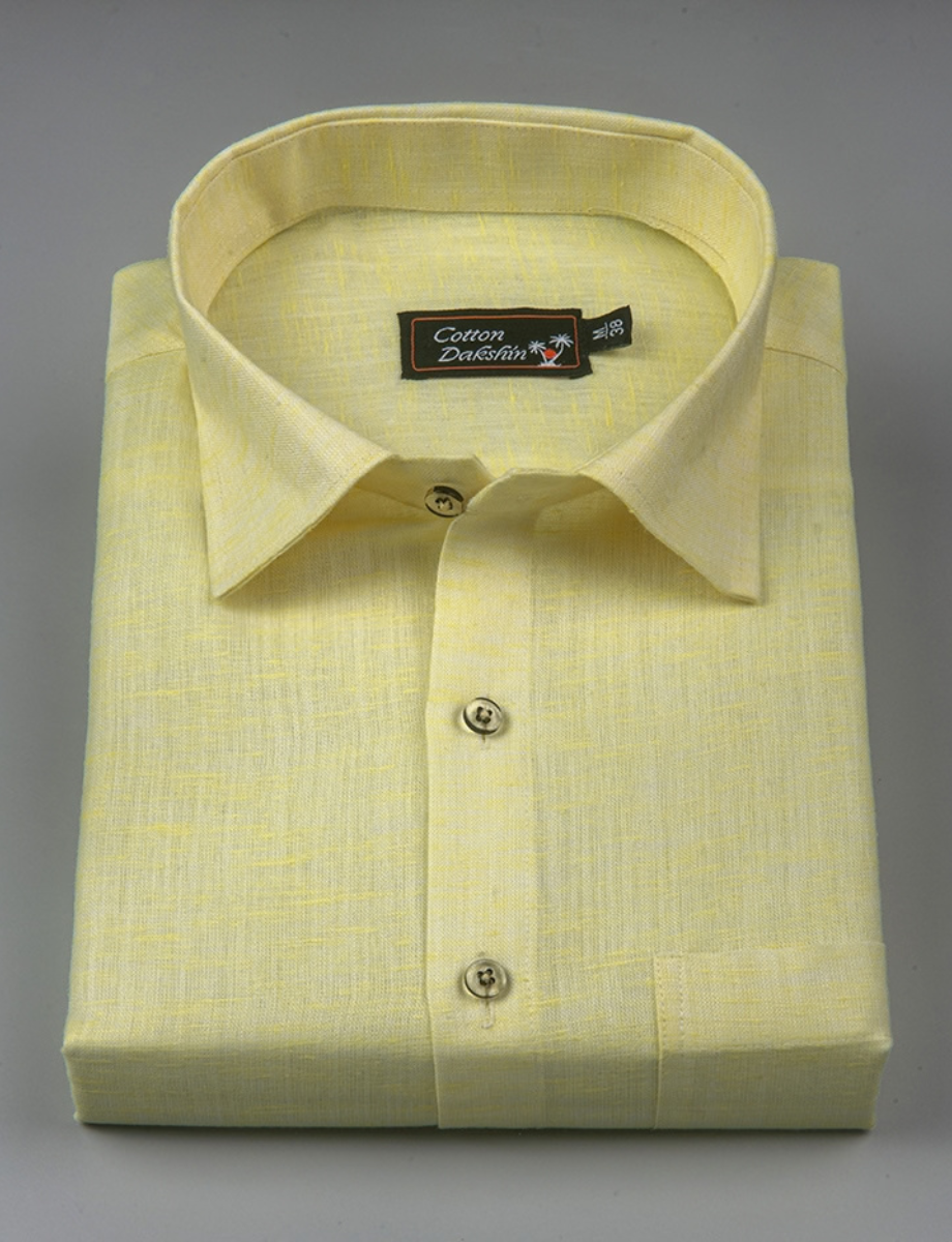 Linen Lemon Colour Shirts for Men