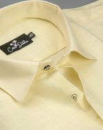 Cotton Light Yellow Colour Shirts for Men