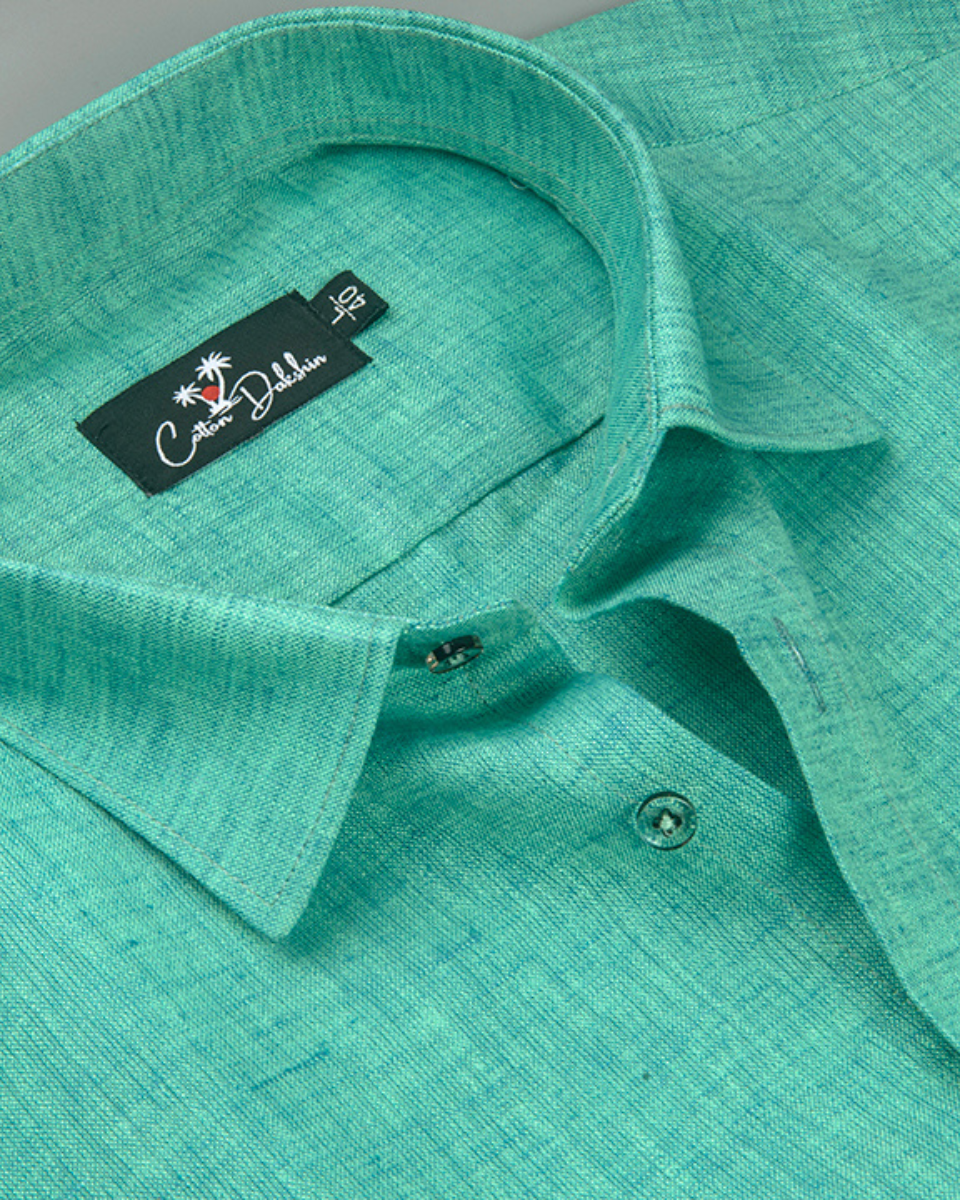 Linen Rama Green Colour shirts for Men