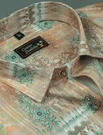 Cotton Printed Rama with Orange mix Print Shirts for Men