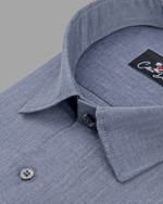 Blended Linen Ice Gray Colour Shirts For Men