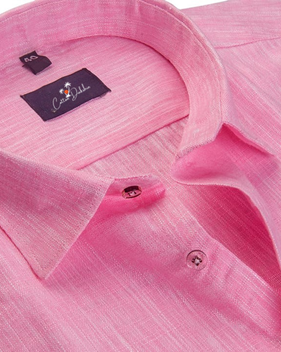 Linen Light Pink Colour Shirts for Men