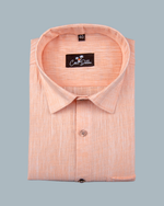 Linen Light Orange Colour Shirt for Men