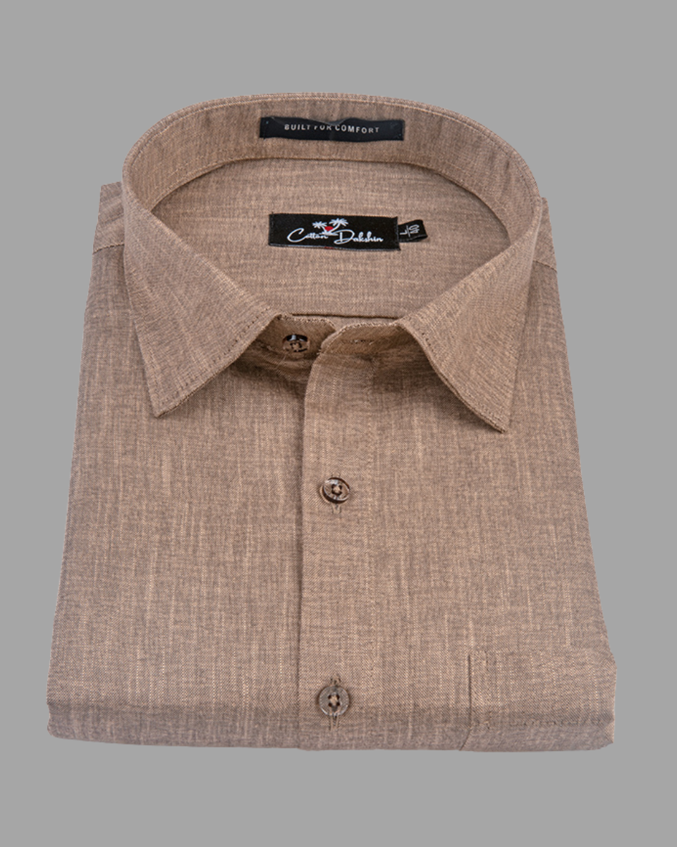 Blended Linen Fone Colour Shirts For Men