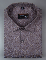 Cotton Printed Wine Colour Shirts for Men