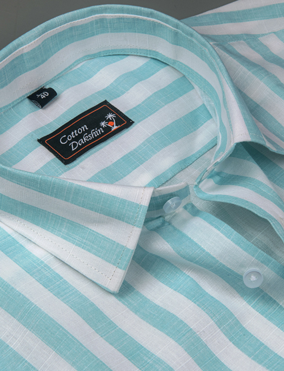 Linen Boss Patta Rama Green Colour Shirts