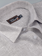 Linen Gray Colour Checks Shirts for Men