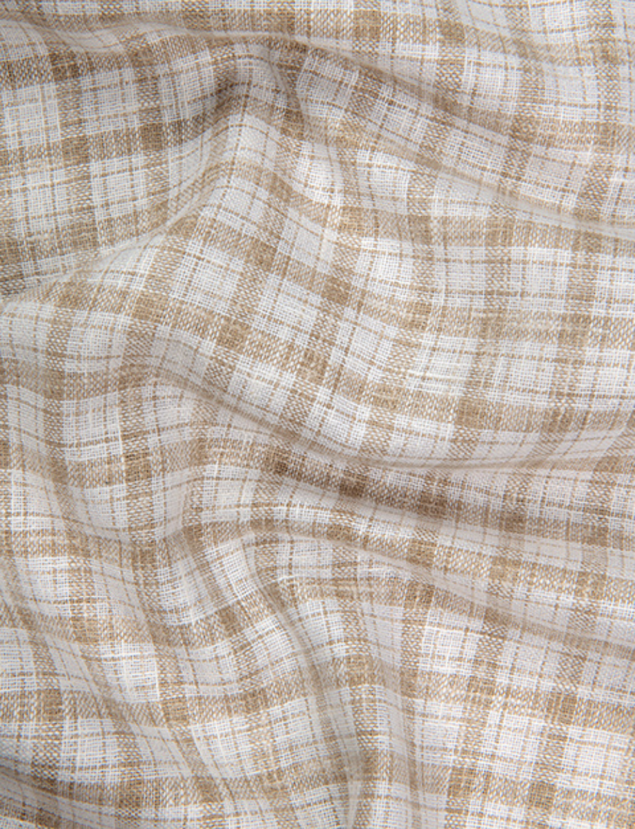 Linen White with Fone Checks Shirts for Men