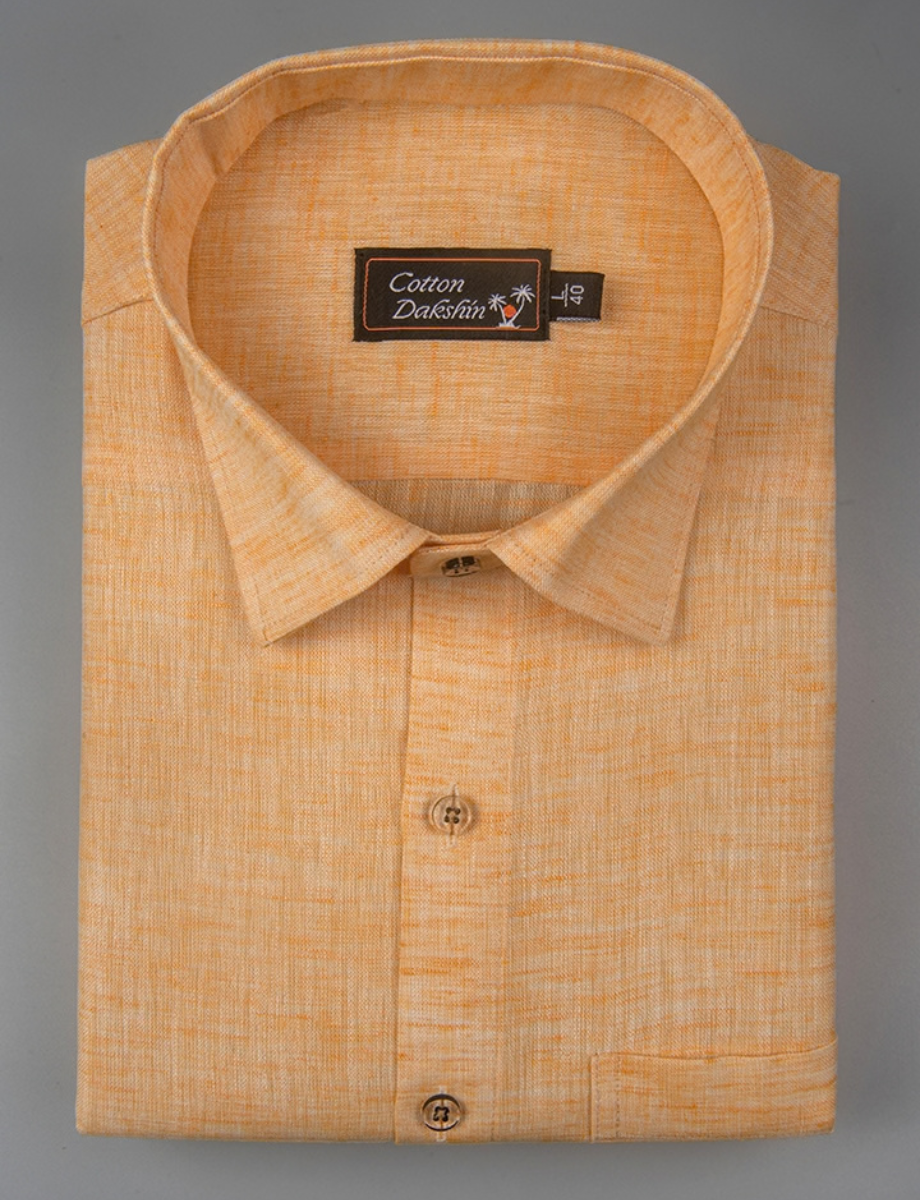 Linen Light Orange Colour Shirts for Men