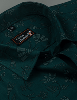Cotton Printed Rama Green with Flowers Print Shirts for Men