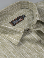 Euro Linen Pista Green with Lining Shirts for Men