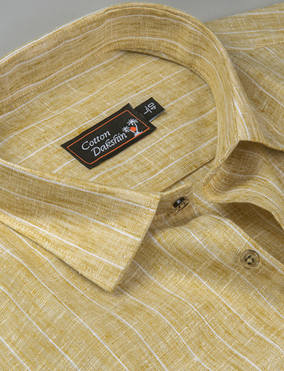 Euro Linen Yellow Golden with Lining Shirts for Men
