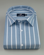 Linen Blue with White Lining Shirts for Men
