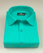 Cotton Rama Green Colour Shirts for Men