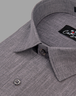 Blended Linen Gray Colour Shirts For Men