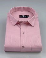 Peach Colour Dobby Cotton Shirts for Men