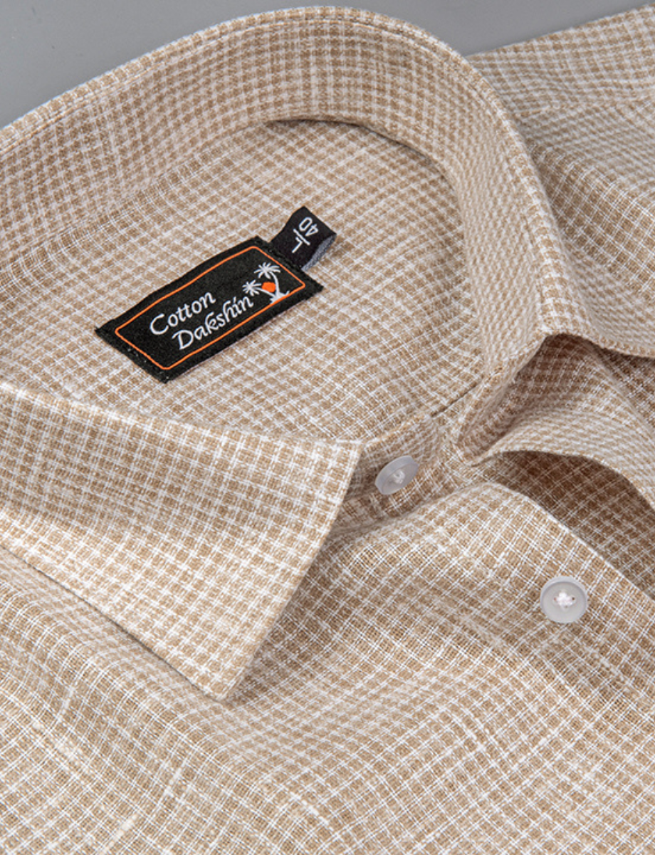 Linen Fone Colour Checks Shirts for Men