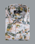 Belgium Linen Bristol Green Mix Print Shirts for Men