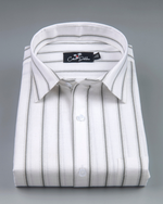Linen white with Grey Lining Shirts for Men