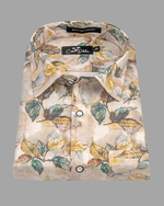 Italian Linen Fone With Yellow Rama Batel Print Shirts
